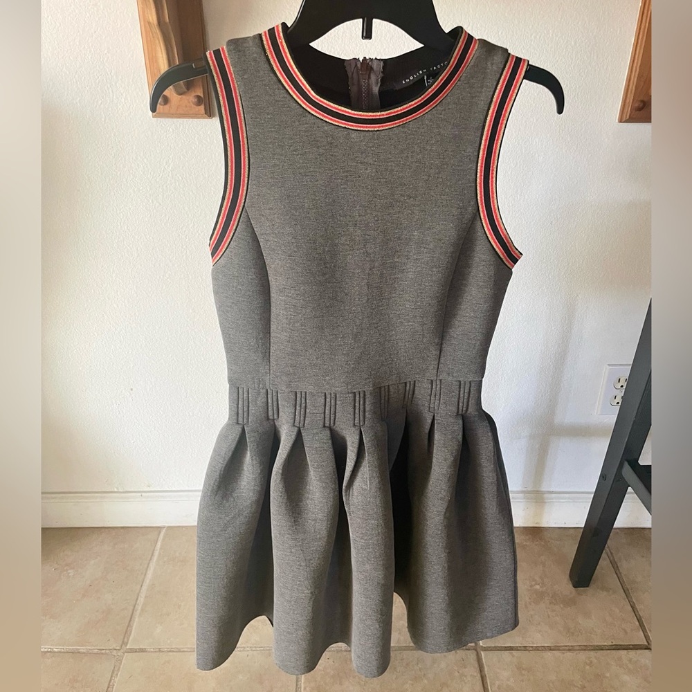 English Factory gray dress with cutouts, Size Small